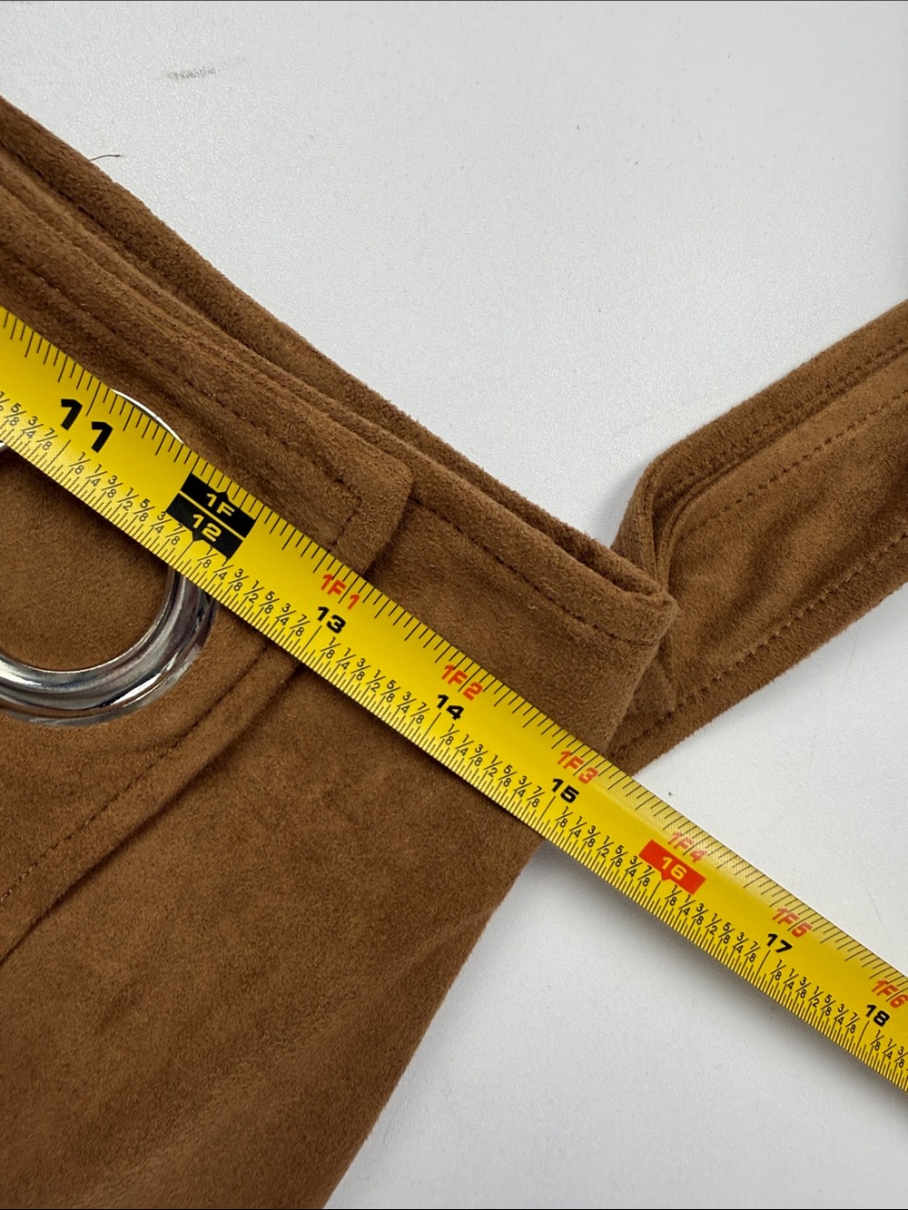Express Brown Faux Suede Wrap Pencil Skirt Tie Waist Western Boho Size 8 - Picture 4 of 7